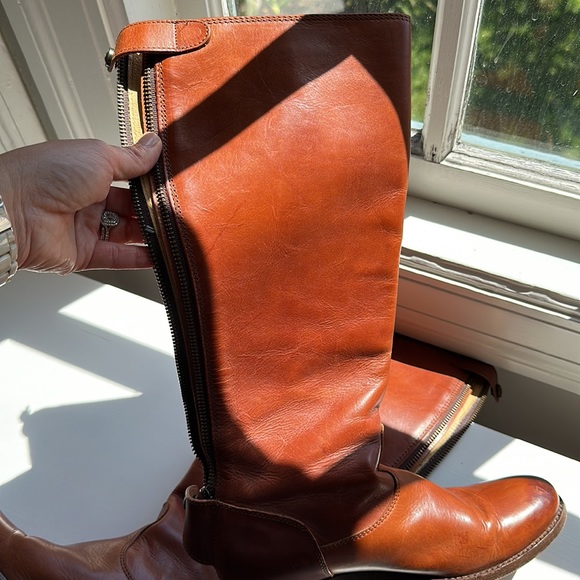 Frye Melissa button back zip tall leather riding boots size 6B - Picture 7 of 11